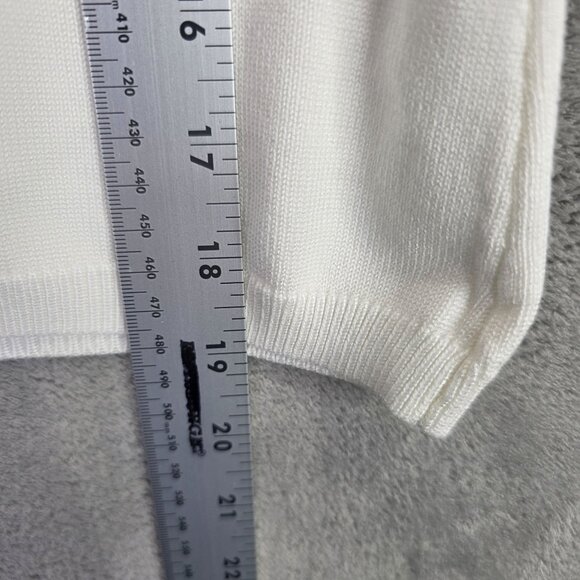 Womens Coco & Shay White Knit Cardigan Sweater Short Sleeve Cotton Polyester XL - Picture 5 of 7